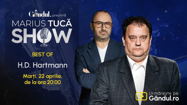  Descoperă Best of Marius Tucă Show cu H.D. Hartmann – Analizele Care Provocă Lumea, Marți, 22 Aprilie, de la 20:00! Selecție Explozivă a celor mai Captivante Discuții ale Emisiunii cu Unicile Perspective Ale Analistului Renumit.