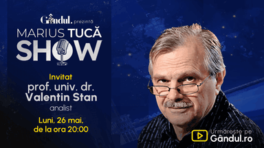 00: Marius Tucă Show Live pe Gândul cu prof. univ. dr. Valentin Stan. Urmărește acum pe YouTube și Facebook!