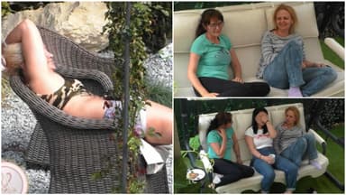 Doamna Dorina a făcut plajă sumar îmbrăcată, iar doamnele Mariana și Carla au avut comentarii