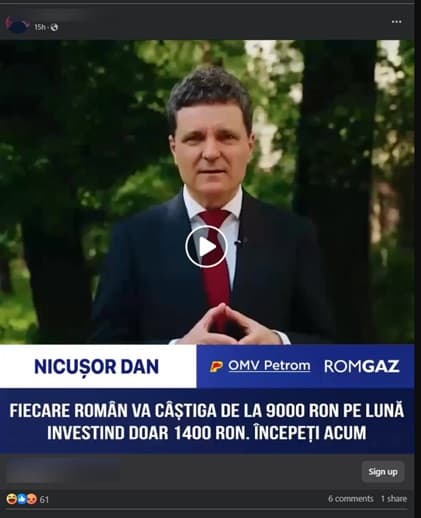  Escrocherie cu deepfake-uri prezidențiale legate de proiectul Neptun Deep! Află cum sunt păcăliți românii de promisiuni false de venit sigur.