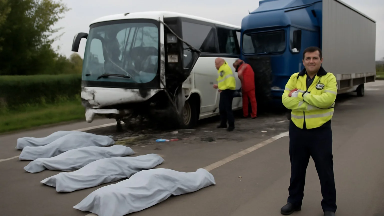 Accident rutier în Timiș: 7 suporteri greci mor într-un microbuz ciocnit frontal cu un TIR