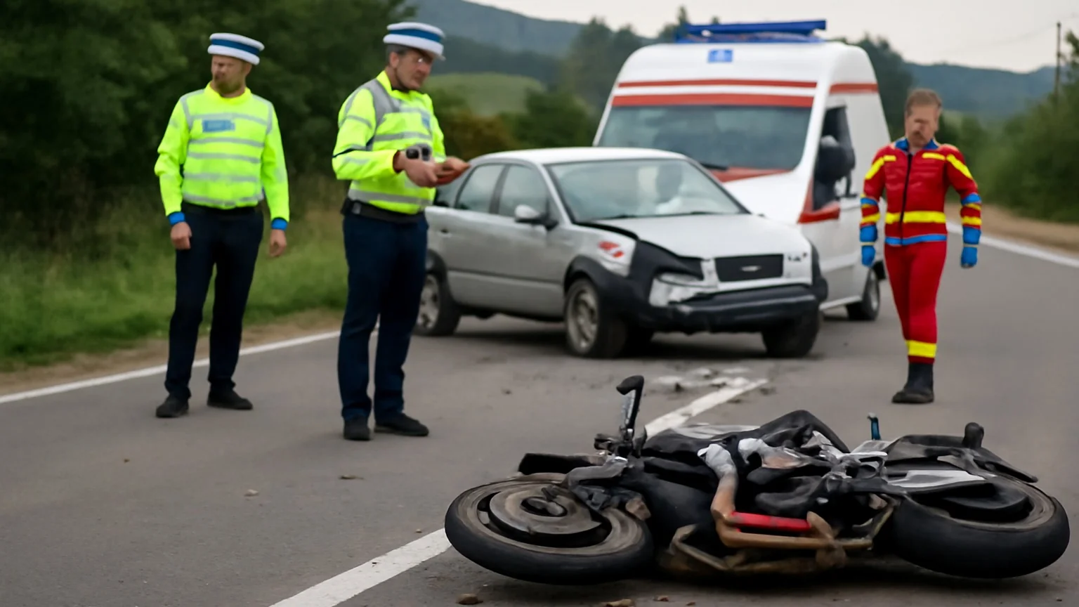 Accident rutier mortal în județul Brașov: motociclist de 20 de ani decedat, fratele rănit