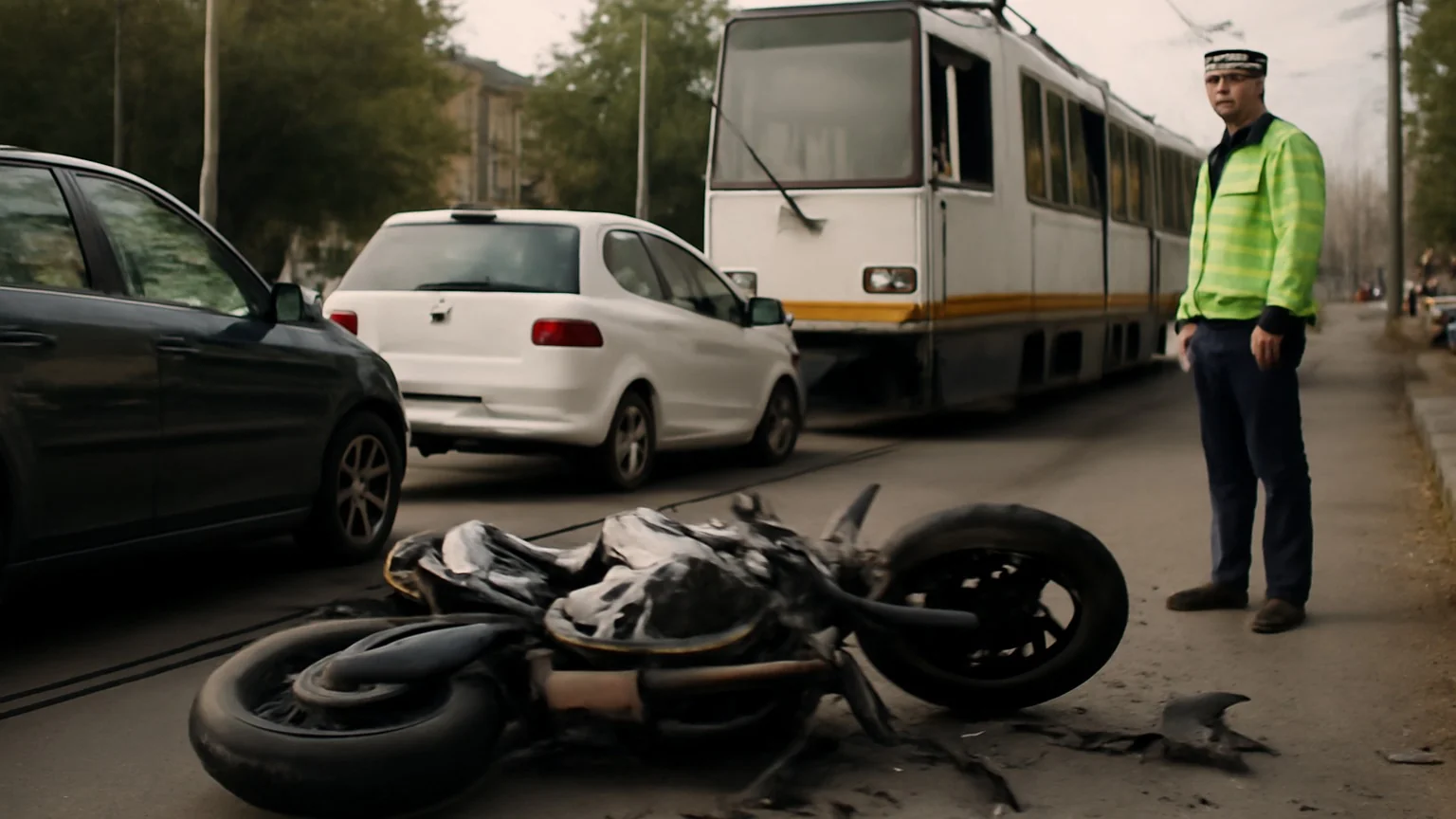 Accident rutier pe Șoseaua Mihai Bravu din București: un motociclist rănit, tramvaie avariate (21 octombrie 2026)