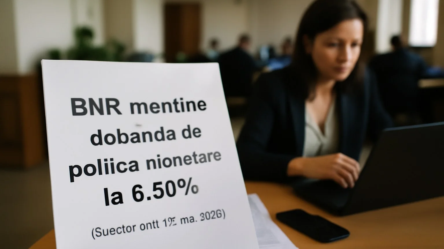 BNR menține dobânda de politică monetară la 6,50% (decizie din 15 mai 2026)