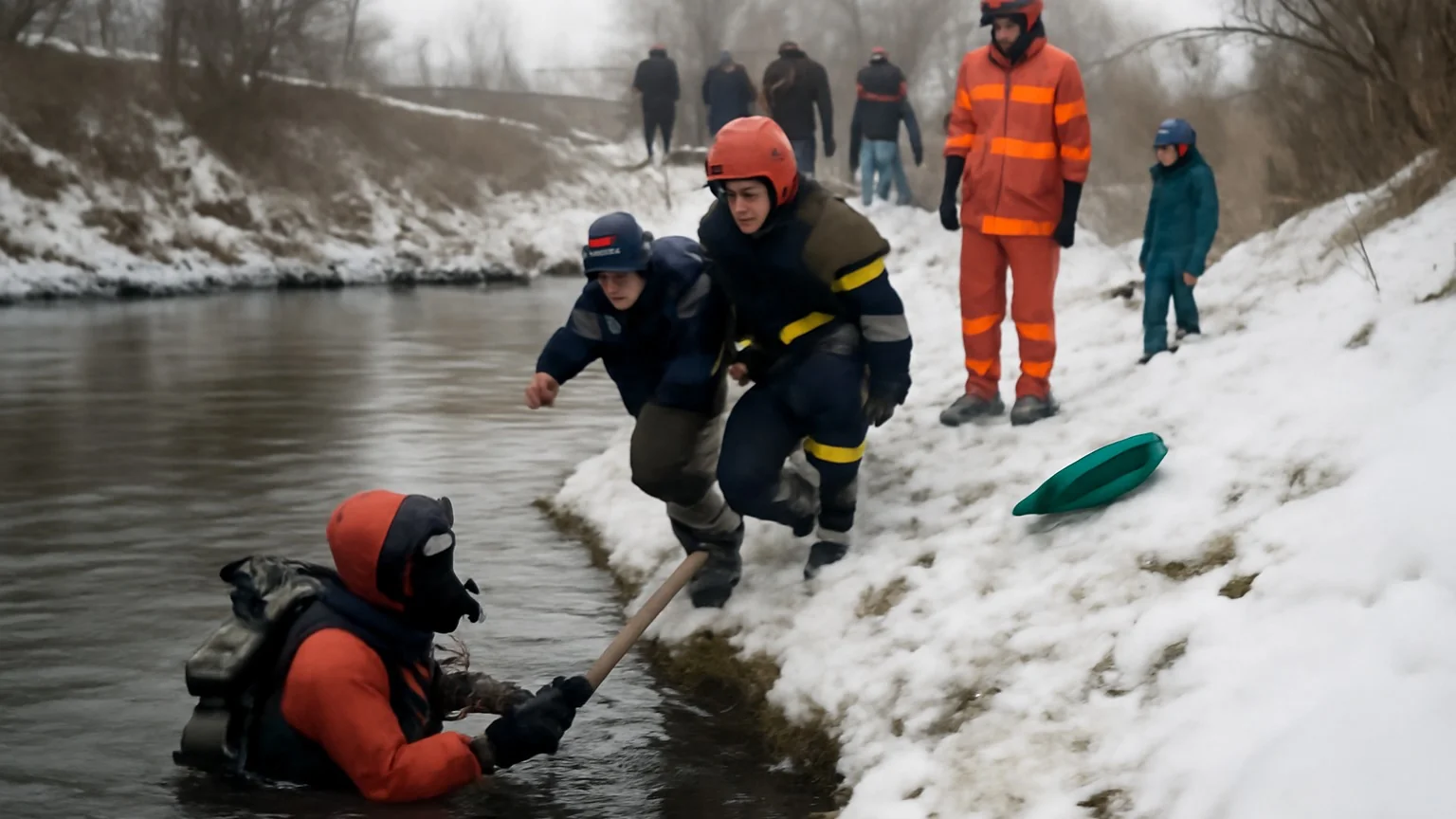 Doi copii au căzut de pe derdeluș în râul Someș, la Gherla: unul salvat; ISU caută al doilea