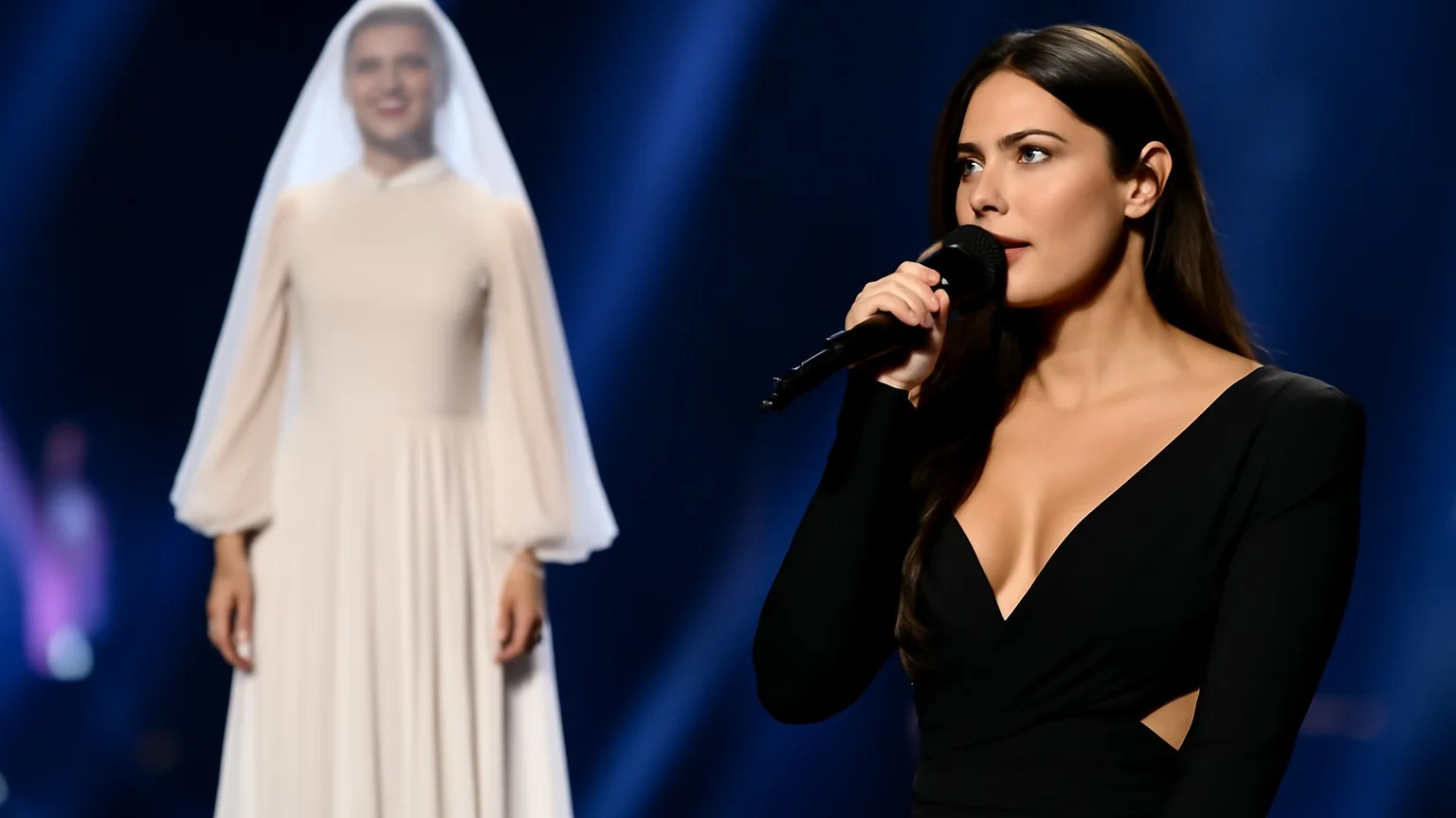 „Femeia în alb” din show-ul Alexandrei Căpitănescu la Eurovision: element scenografic explicat
