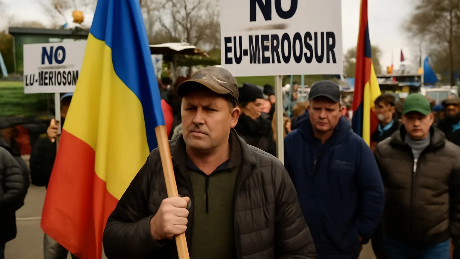 Fermieri români participă la protestele de la Strasbourg împotriva acordului UE–Mercosur
