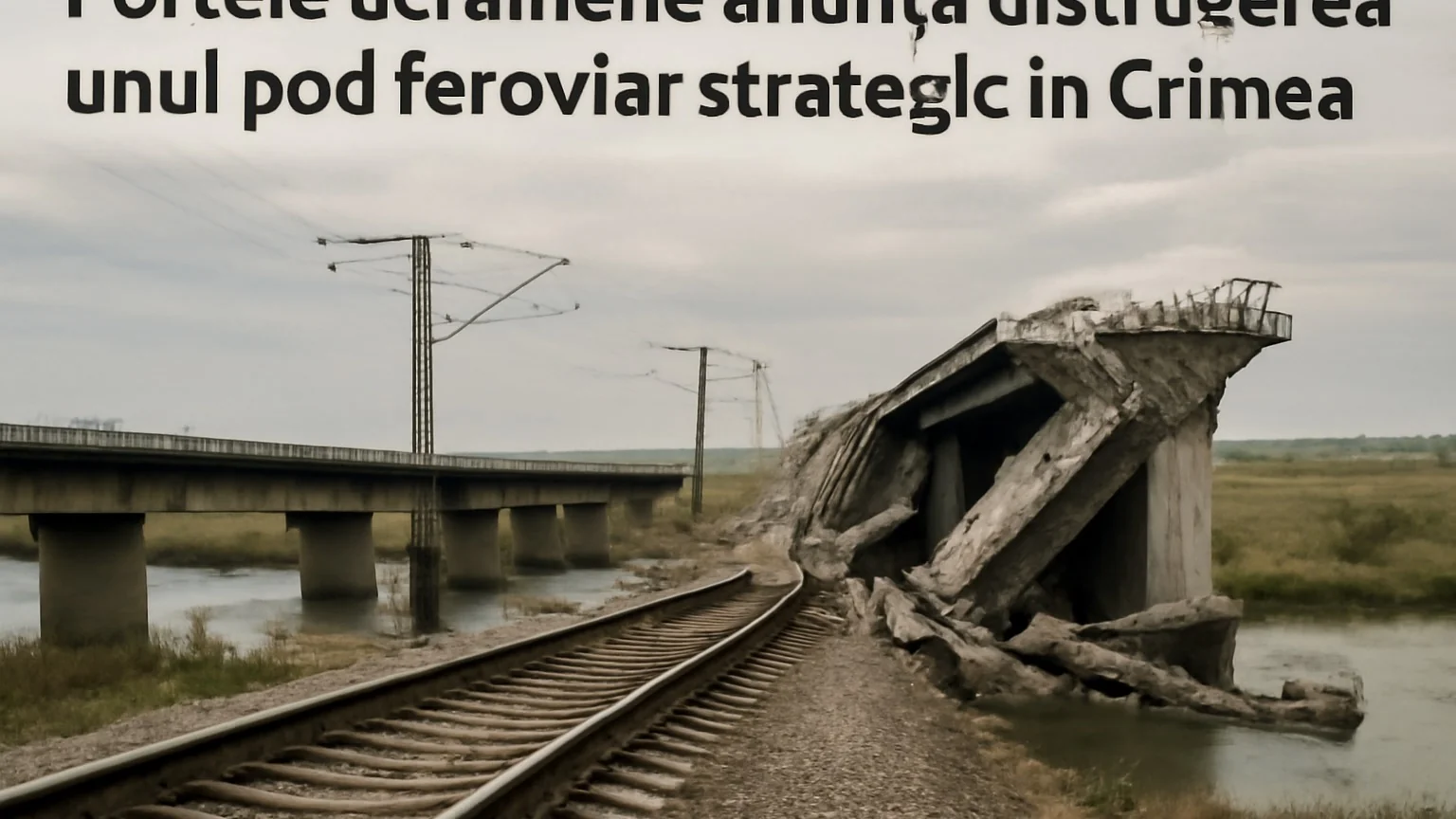 Forţele ucrainene anunță distrugerea unui pod feroviar strategic în Crimeea