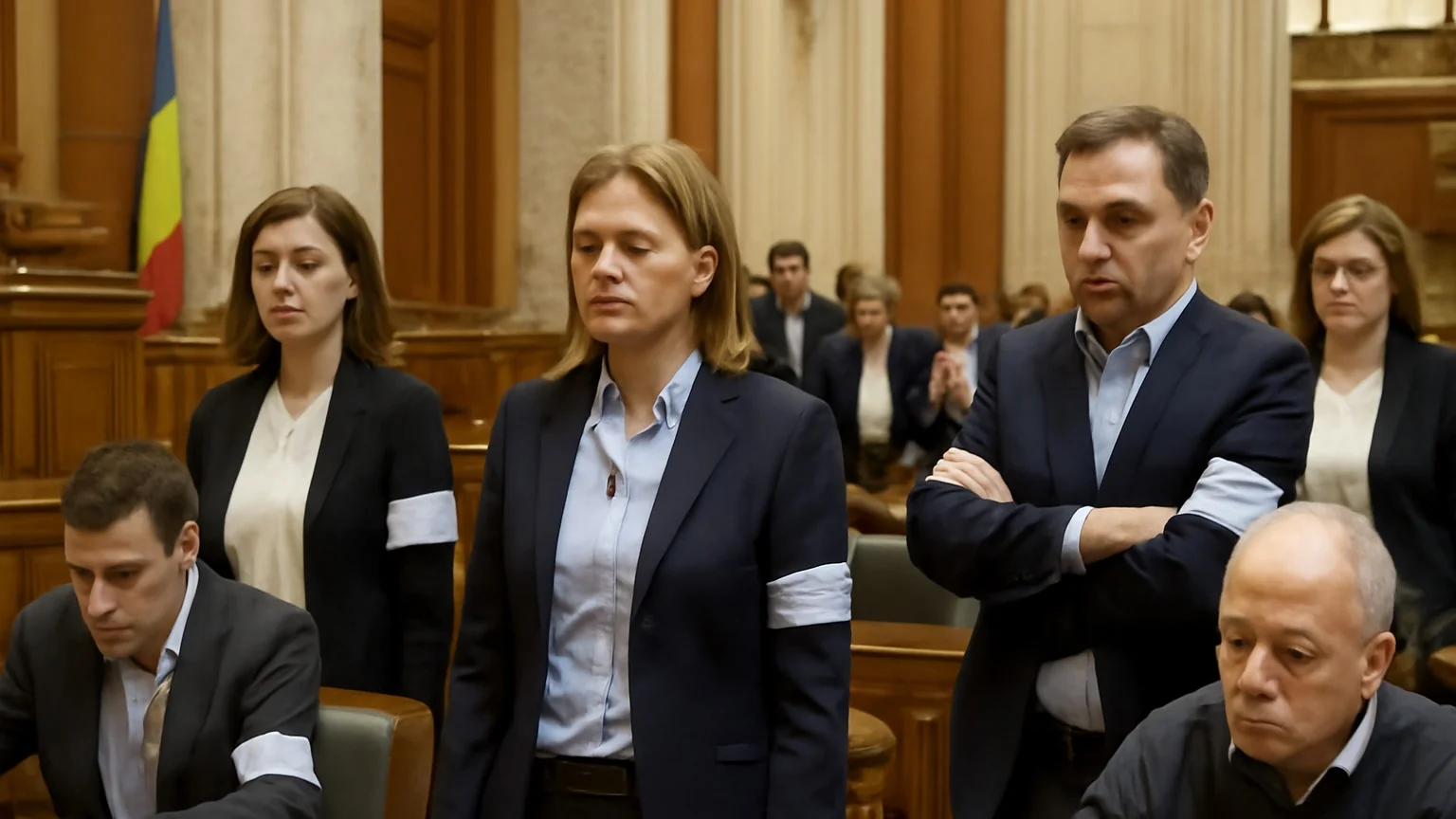 Funcționarii Parlamentului intră în grevă japoneză în timpul procedurilor de învestire