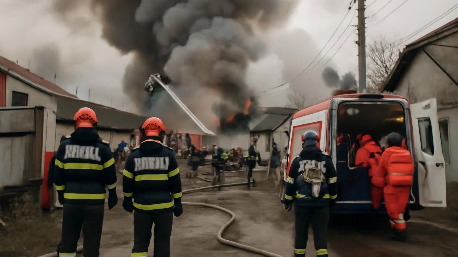 Incendiu puternic pe strada Garoafei din București: zeci de pompieri la faţa locului, două persoane preluate de medici