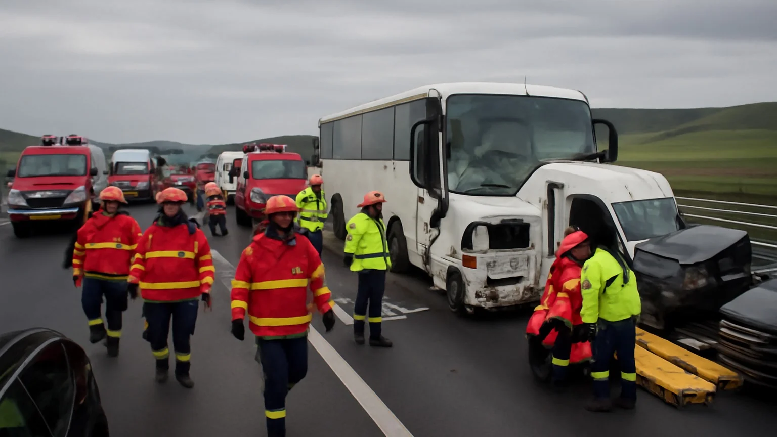 ISU Cluj și ISU Mureș derulează exercițiu tactic pe A3; Plan Roșu de intervenție simulat