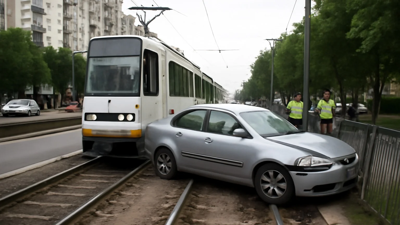 Linia 41 din București blocată temporar după ce un autoturism a pătruns pe calea de rulare (București, 18 mai 2026)