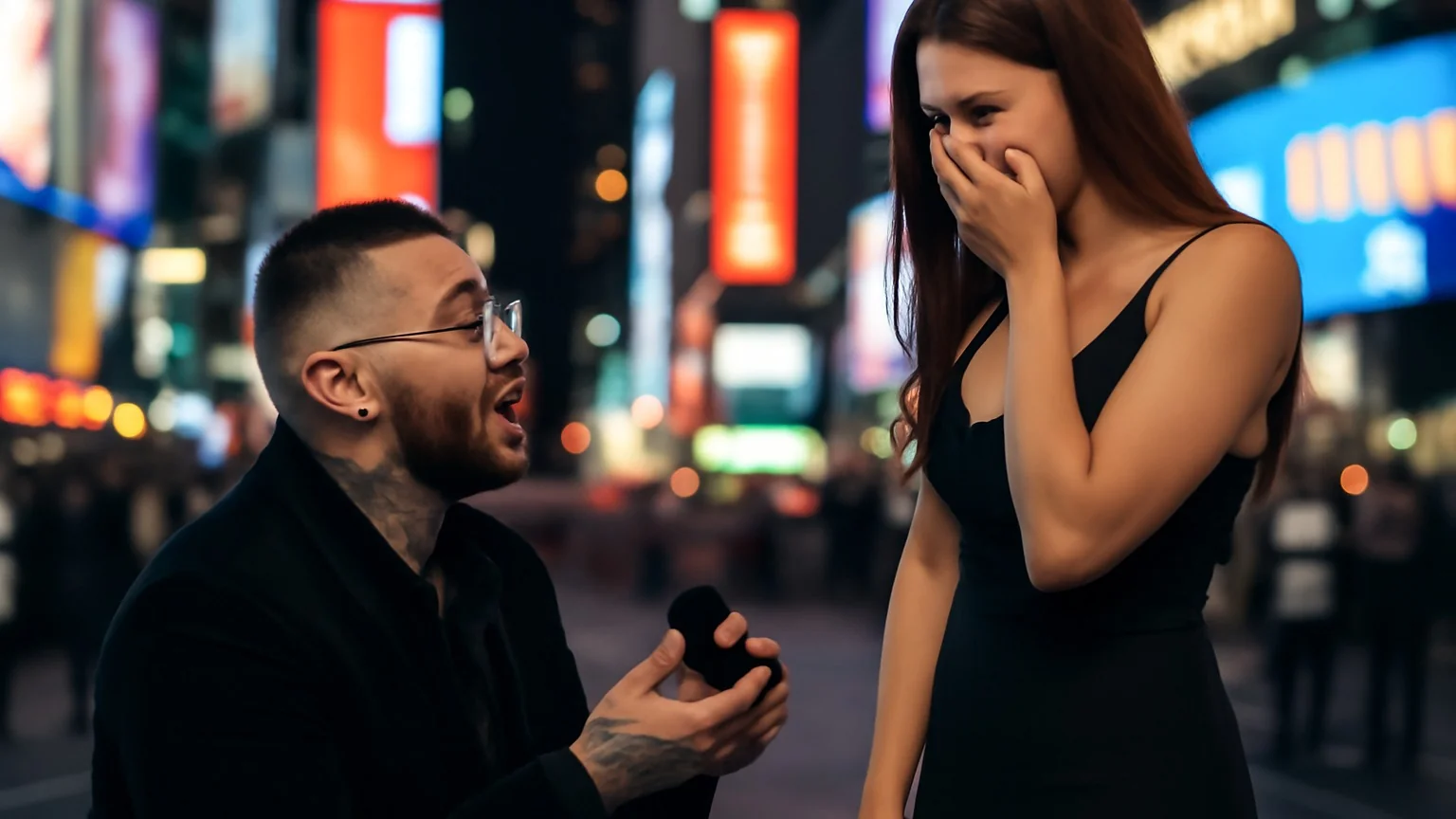 Lino Golden și-a cerut iubita în căsătorie în Times Square (12–13 ianuarie 2026)