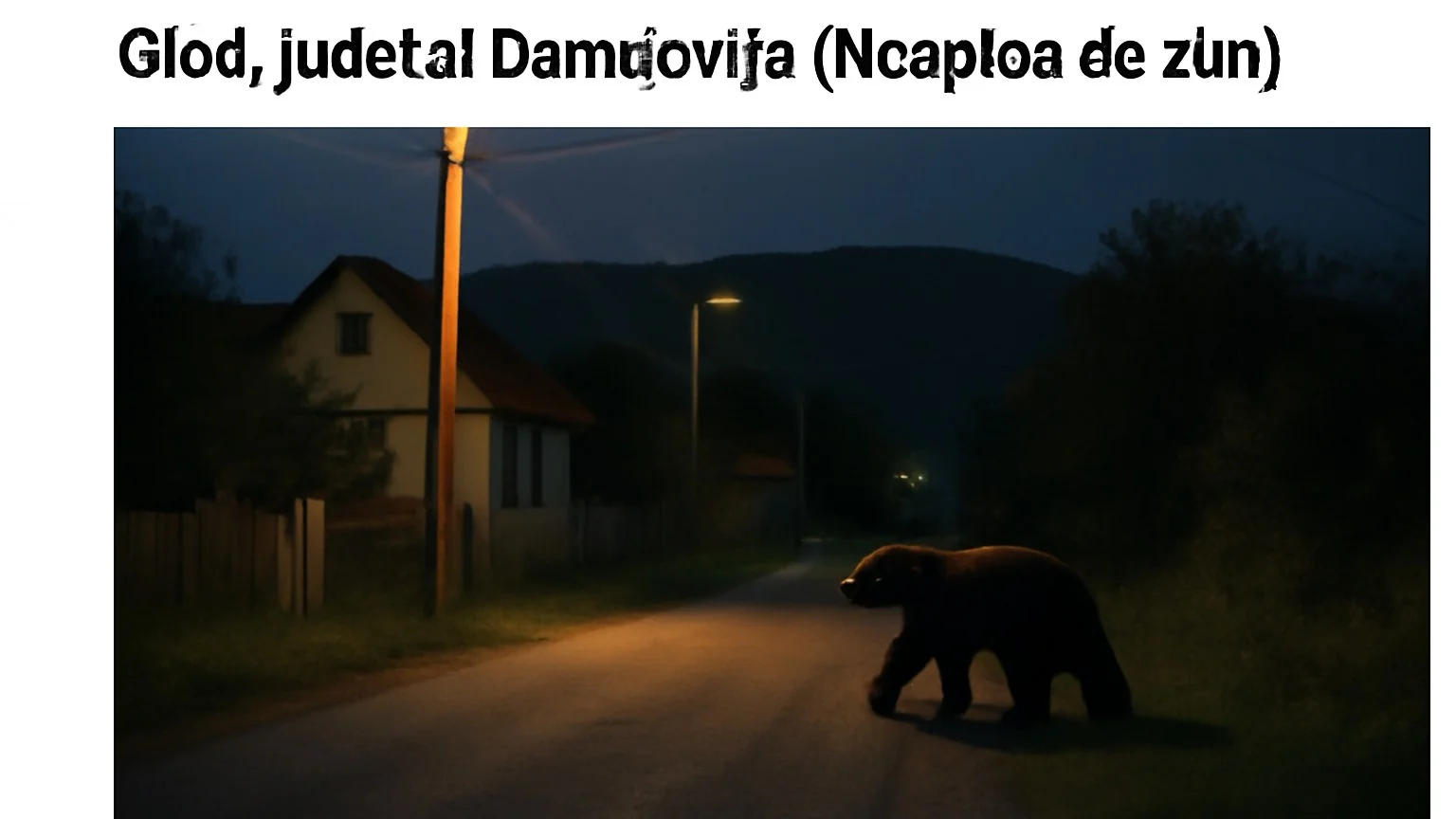 Mesaj RO-ALERT: urs semnalat în comuna Glod, județul Dâmbovița (noaptea de 2 iunie)