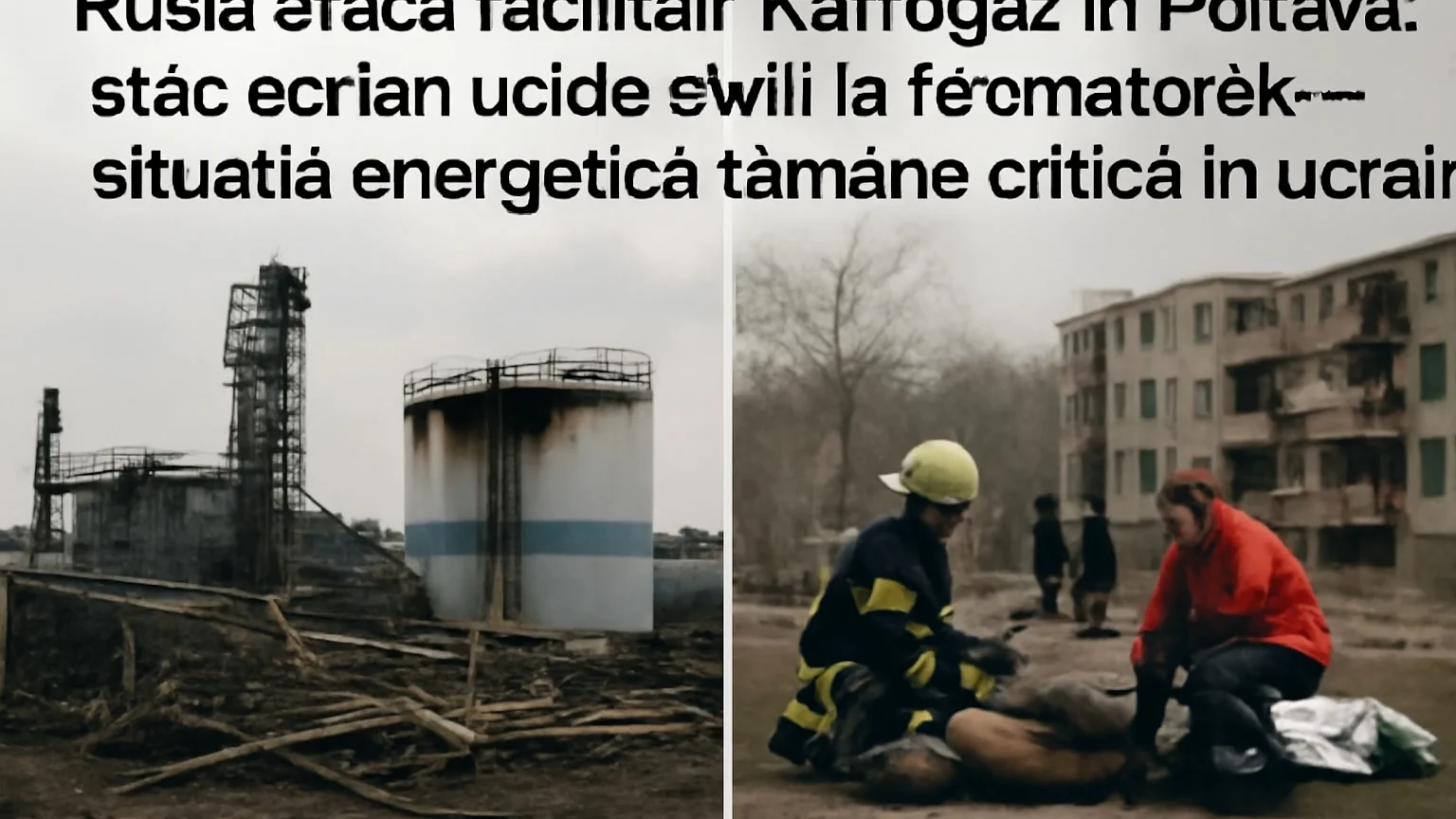 Rusia atacă facilități Naftogaz în Poltava; atac aerian ucide civili la Kramatorsk — situația energetică rămâne critică în Ucraina
