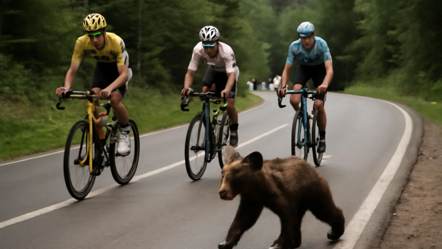 Turul Ciclist al Sibiului: un urs a traversat traseul și le-a tăiat calea cicliștilor (incident viral; Păltiniș/Sibiu; 6 iulie 2026)
