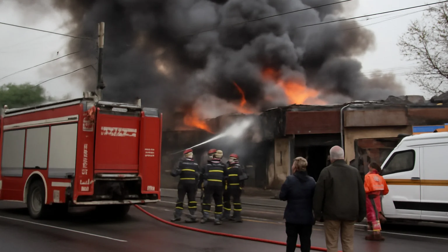 Vaslui, Brodoc: incendiu pe conductă de gaz